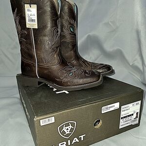 Ariat Bright Eyes II Women's Western Boots with Teal Peacock Inlay